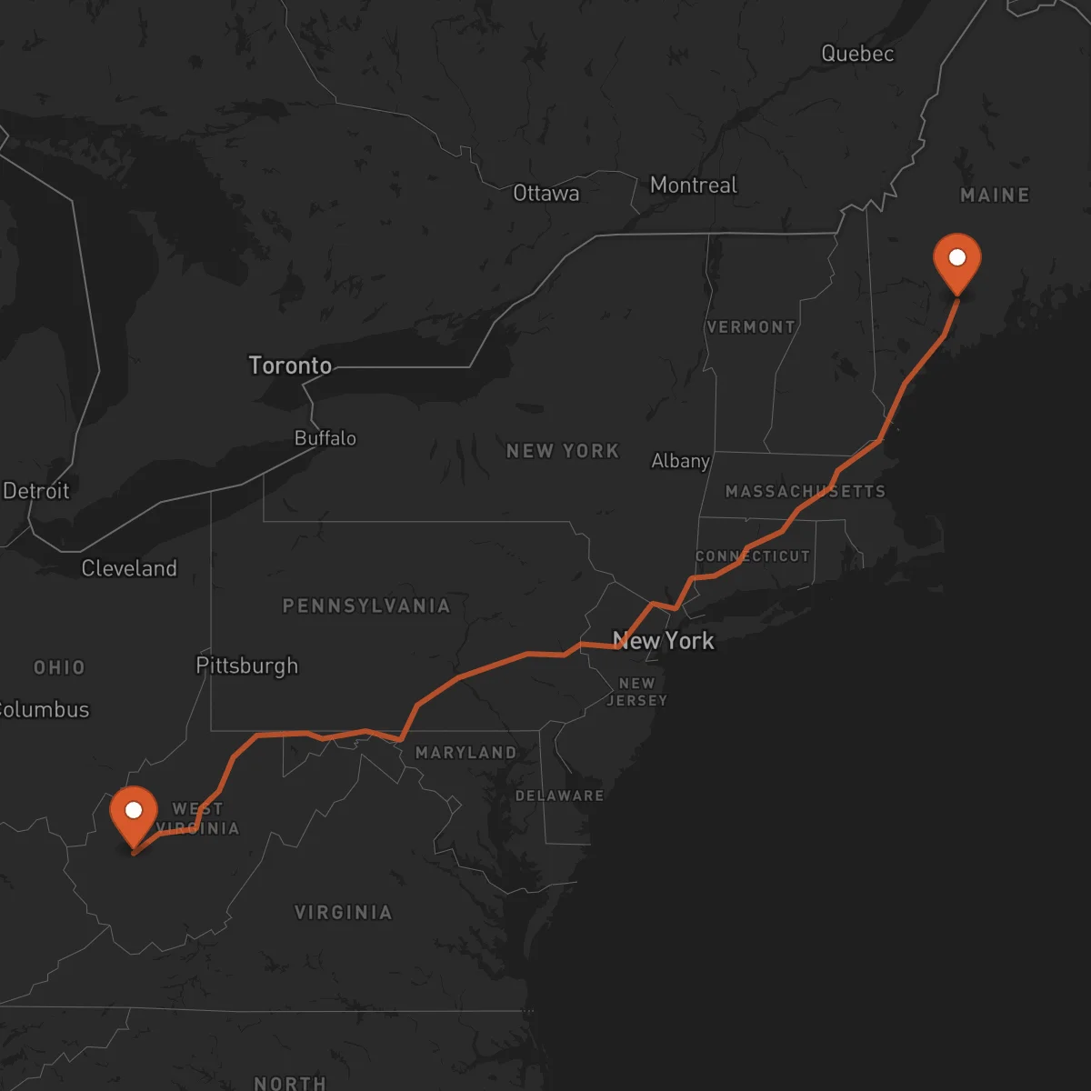 Ruta Charleston - Augusta