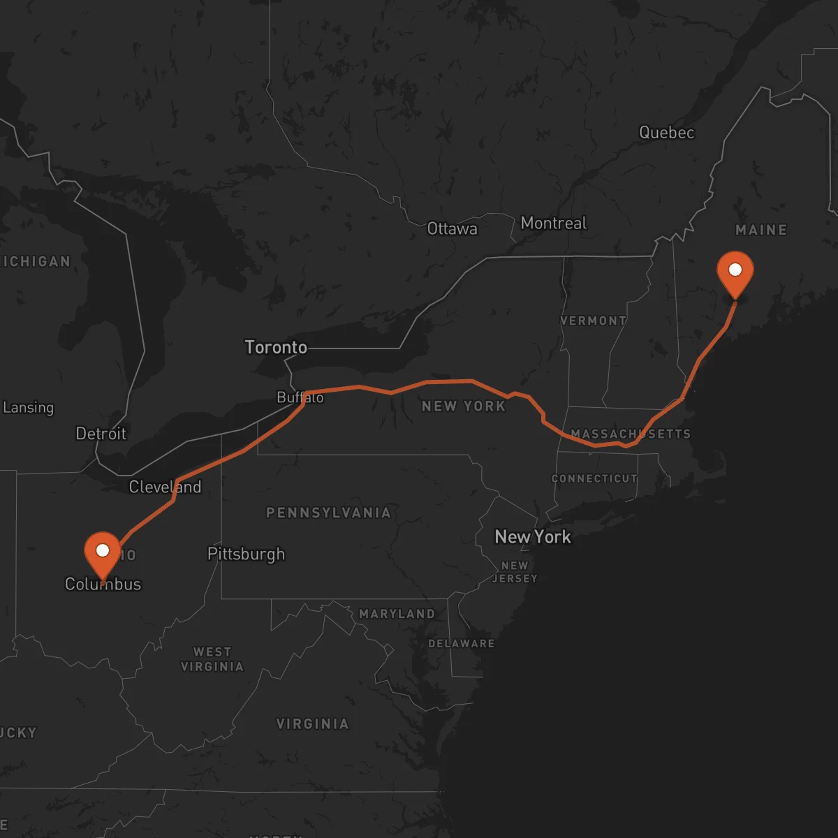 Ruta Columbus - Augusta