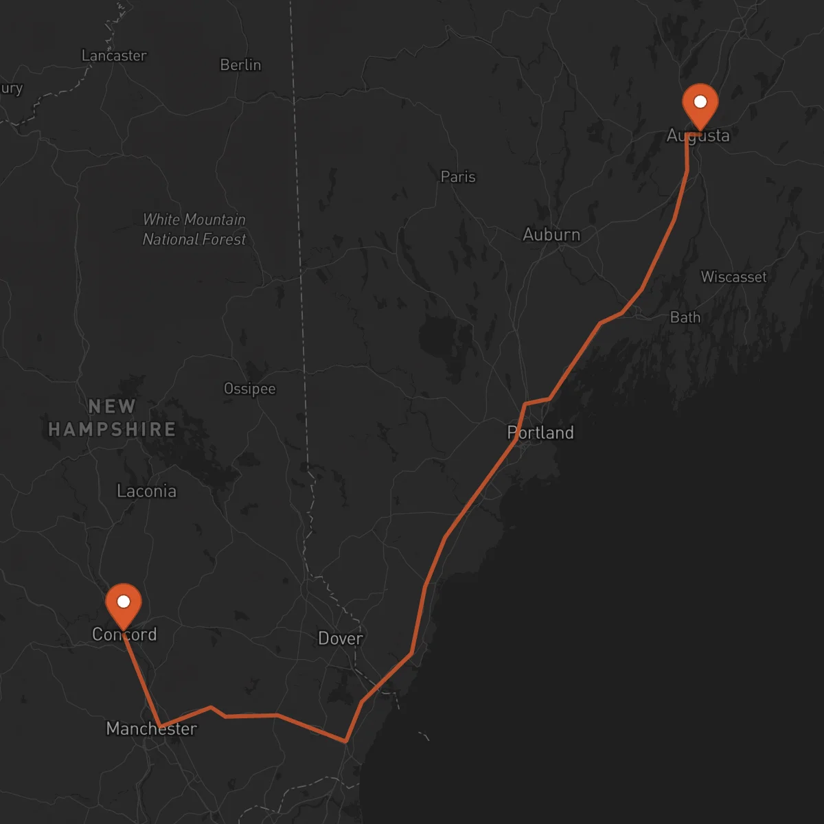 Ruta Concord - Augusta