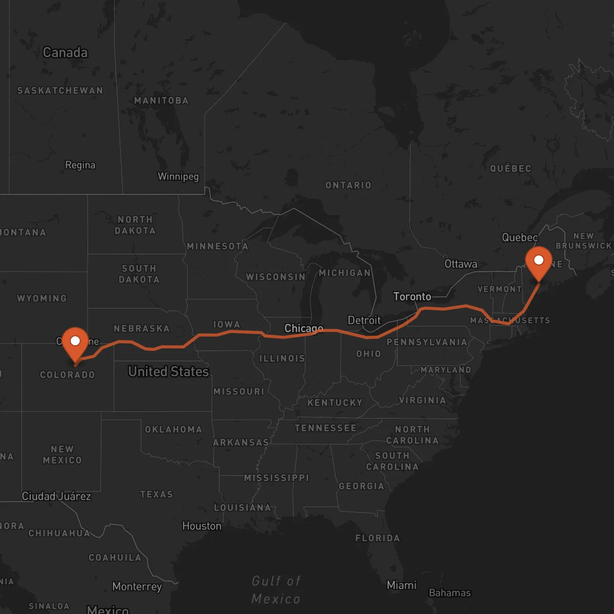 Ruta Denver - Augusta