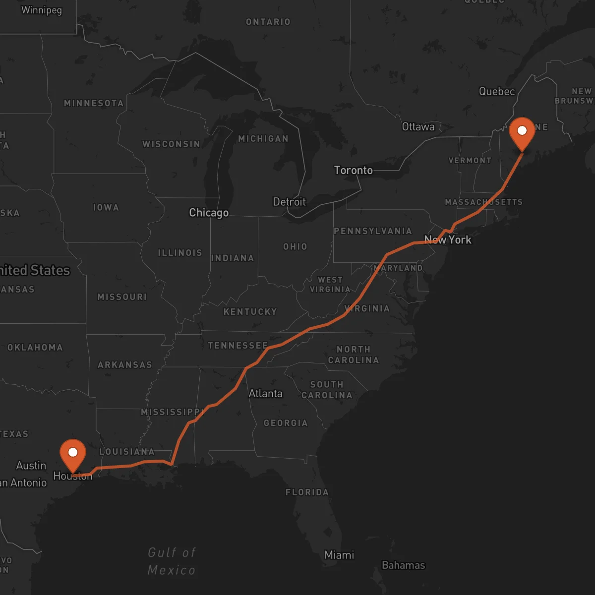 Ruta Houston - Augusta