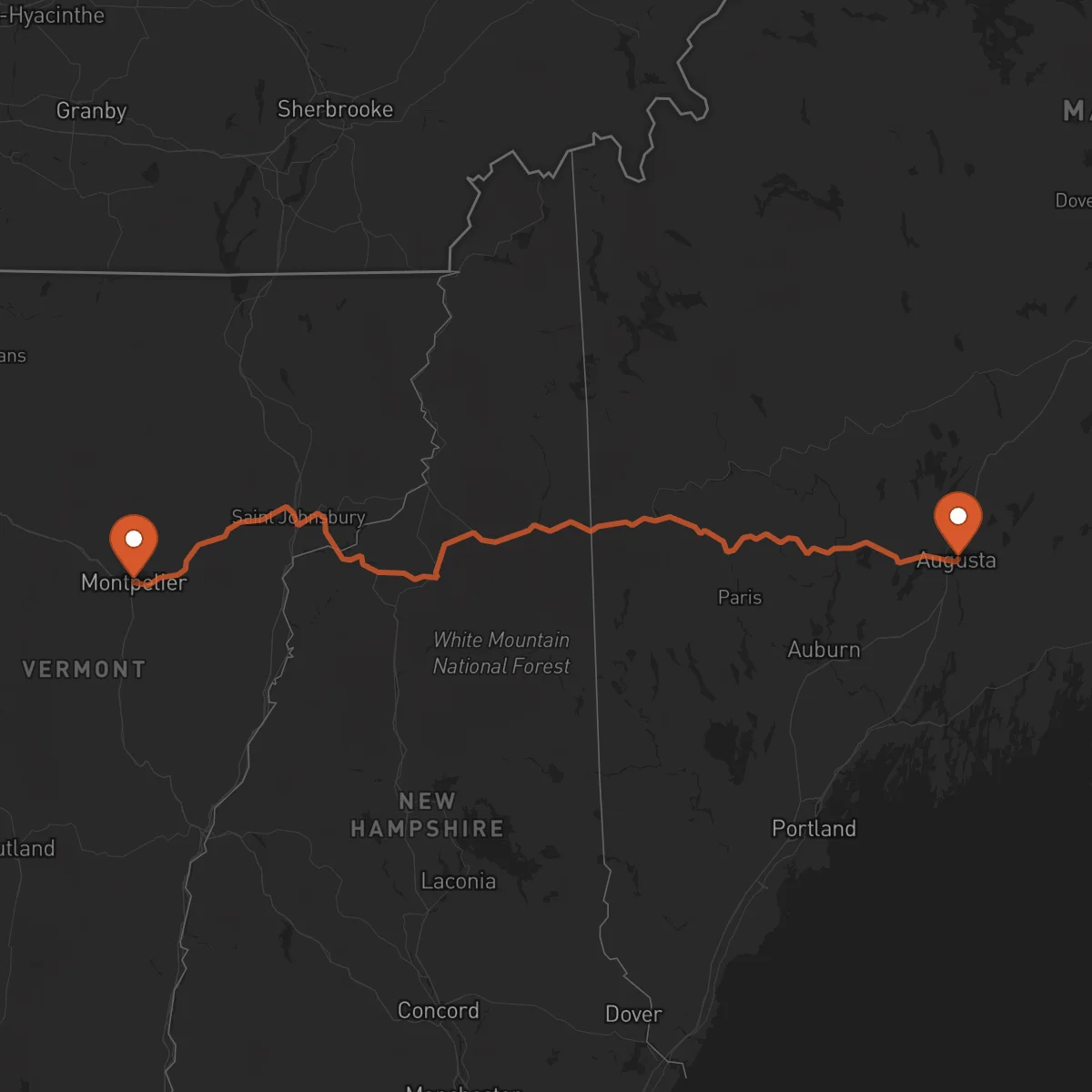Ruta Montpelier - Augusta