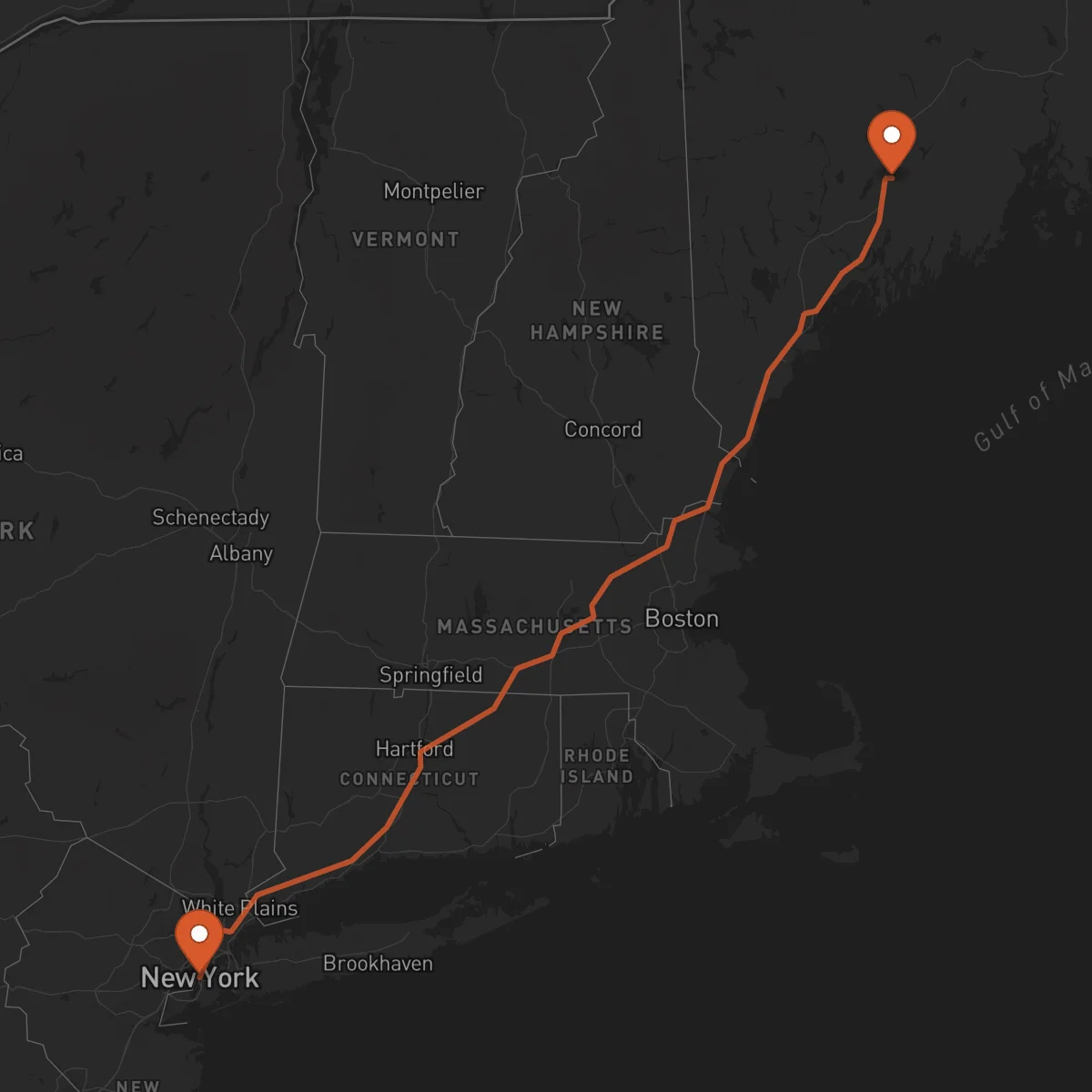 Ruta New York - Augusta