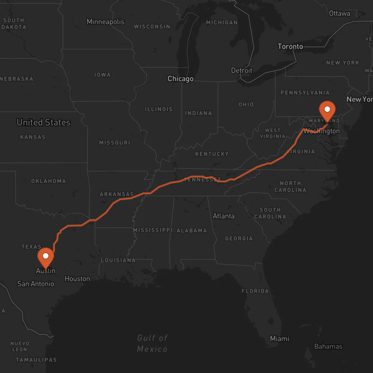 Ruta Baltimore - Austin