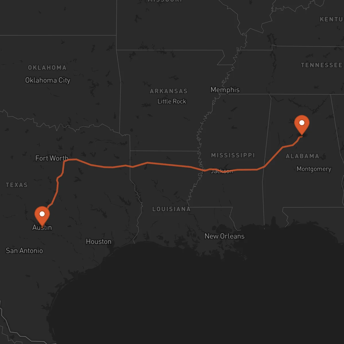 Ruta Birmingham - Austin