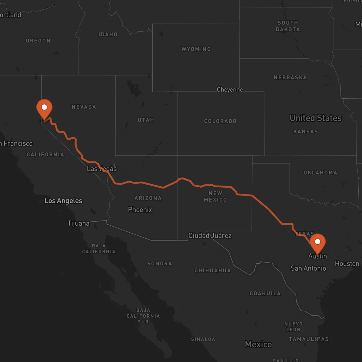 Ruta Austin - Carson City