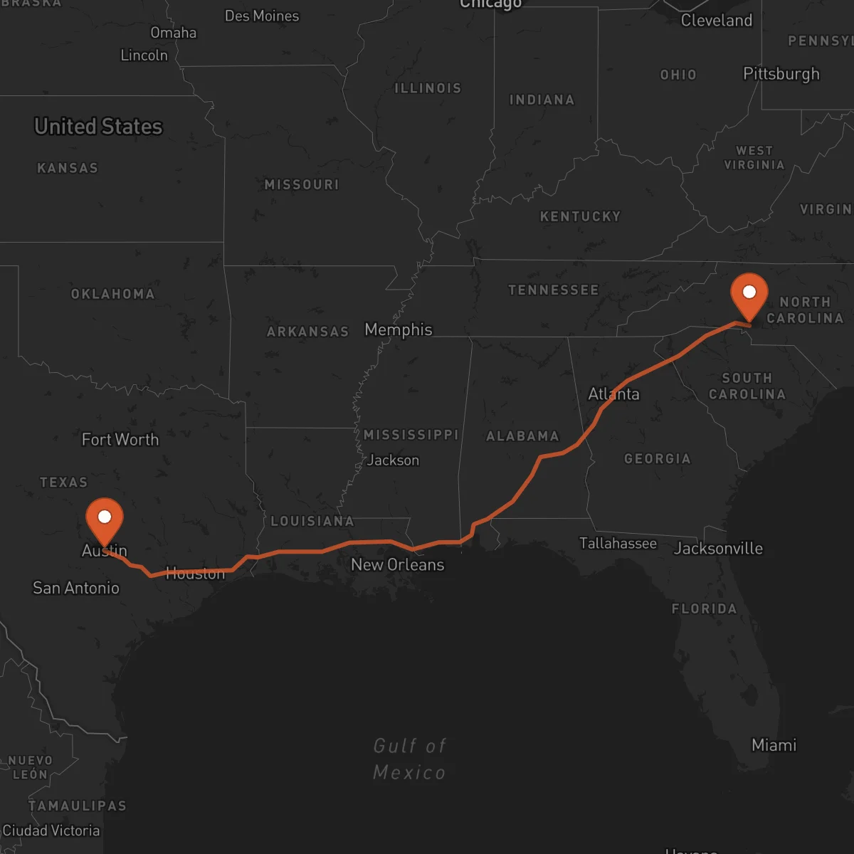 Ruta Austin - Charlotte