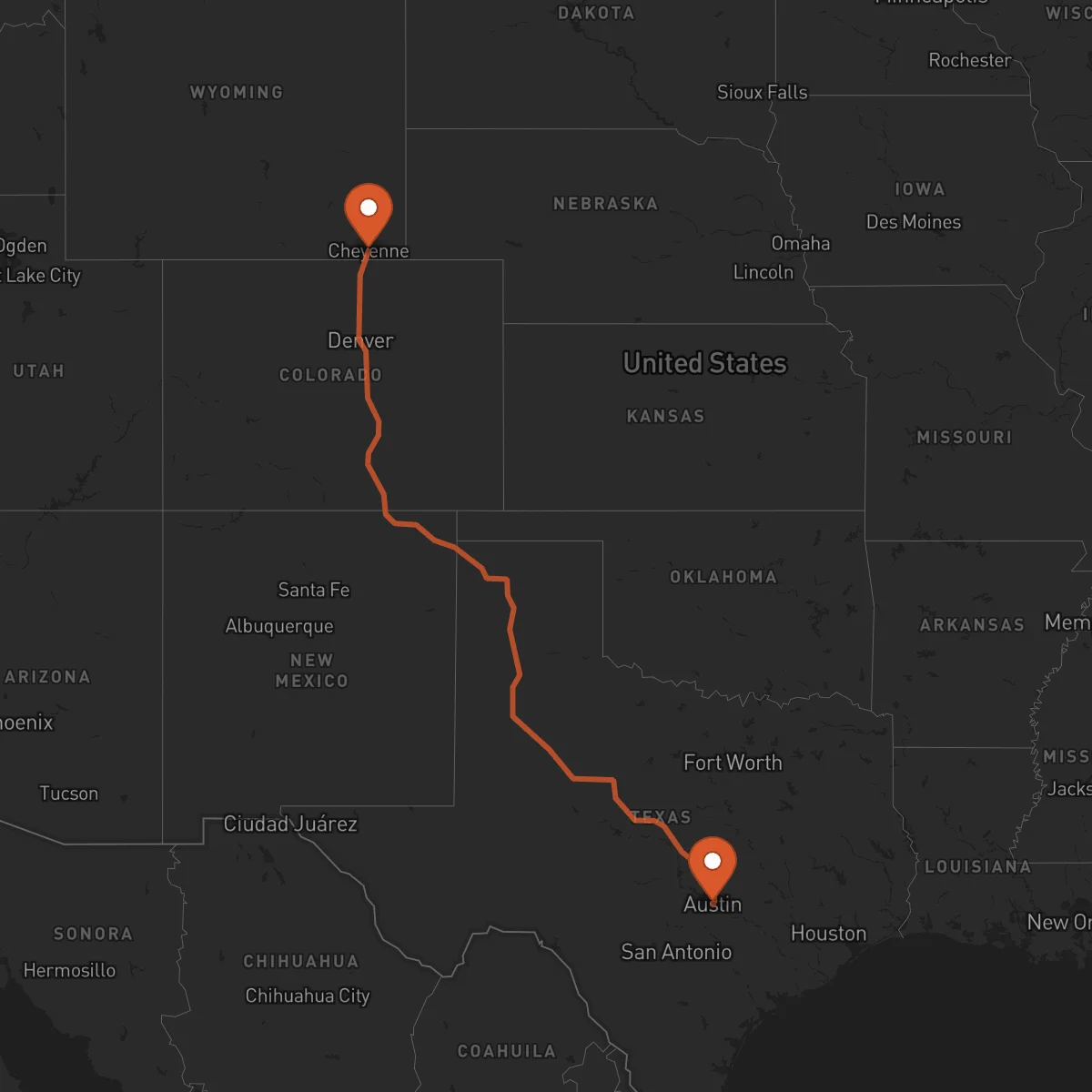 Ruta Cheyenne - Austin