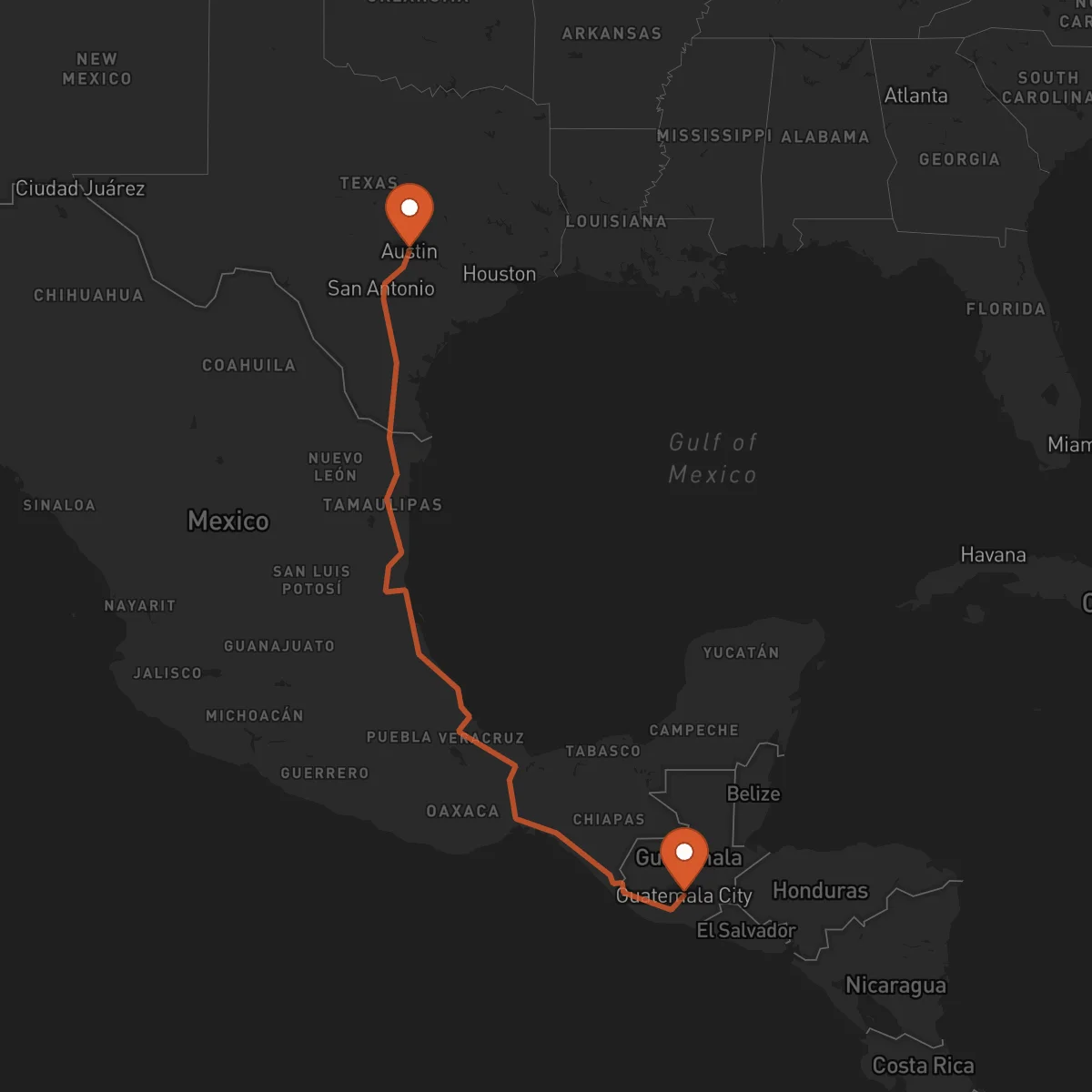 Ruta Ciudad de Guatemala - Austin
