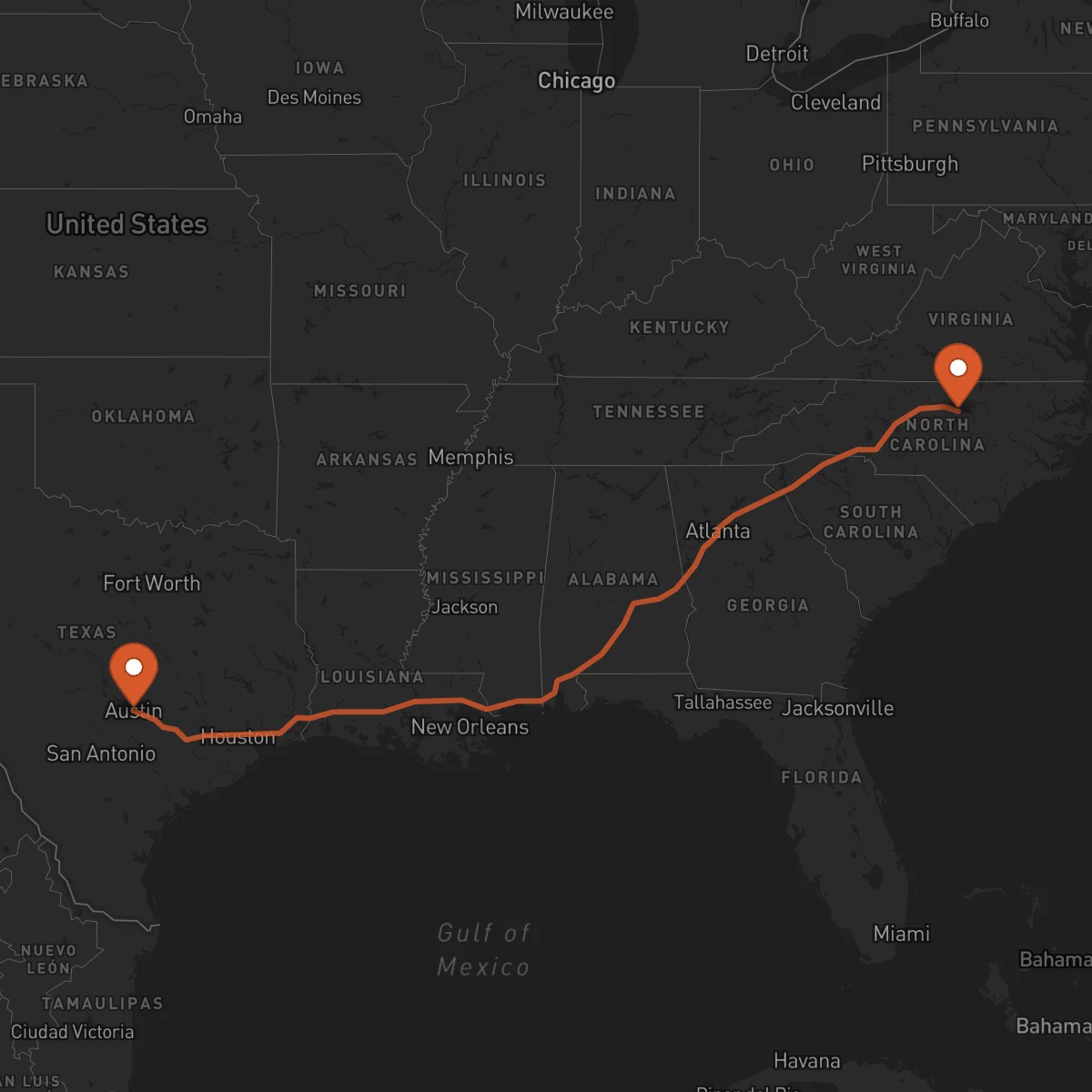 Ruta Austin - Durham