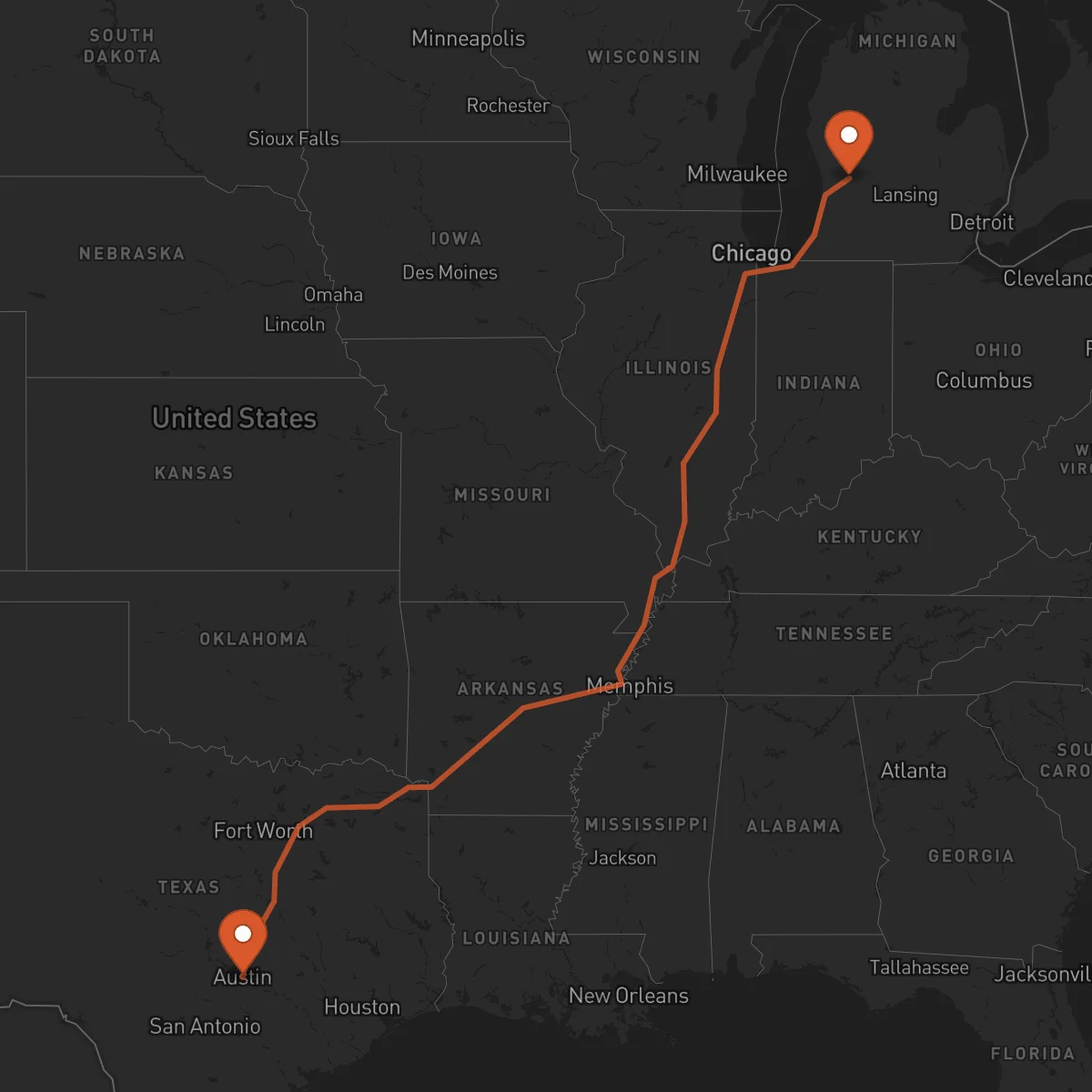 Ruta Austin - Grand Rapids