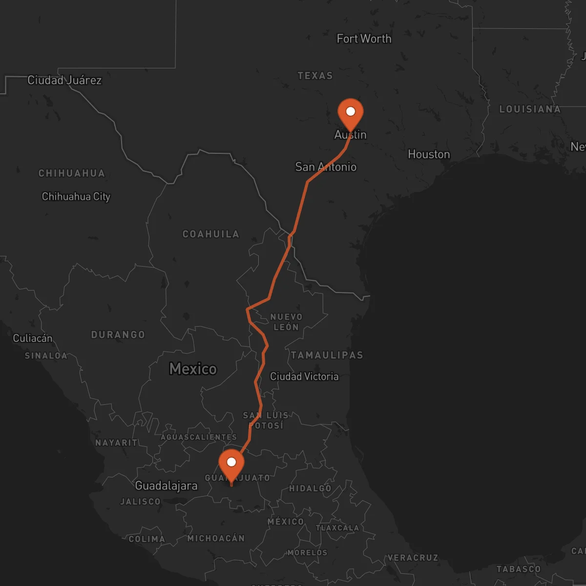 Ruta Austin - Irapuato