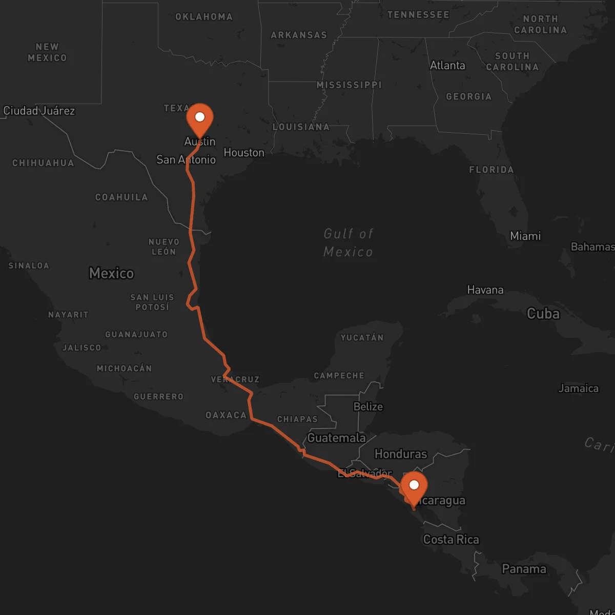 Ruta Jinotepe - Austin
