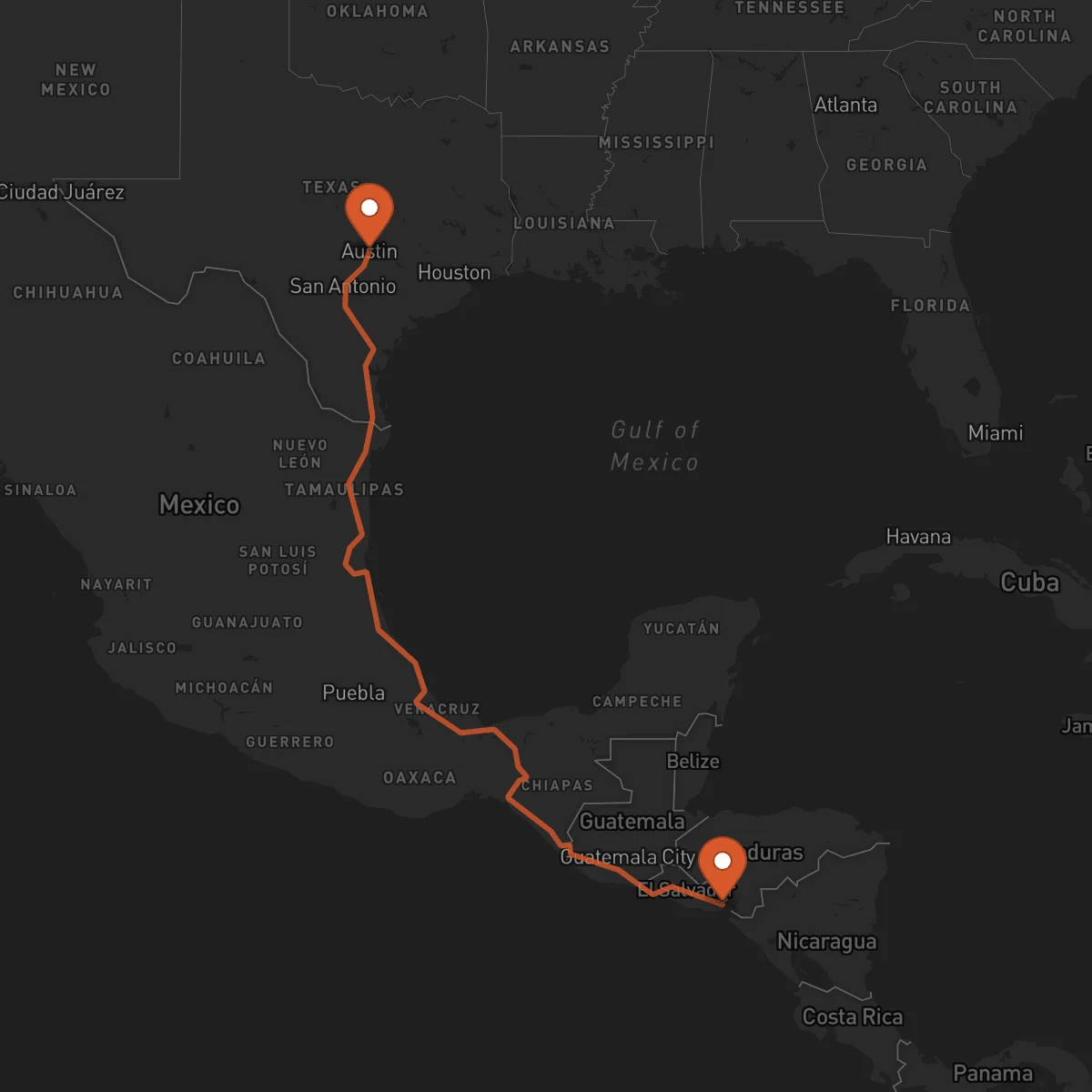 Ruta La Unión - Austin