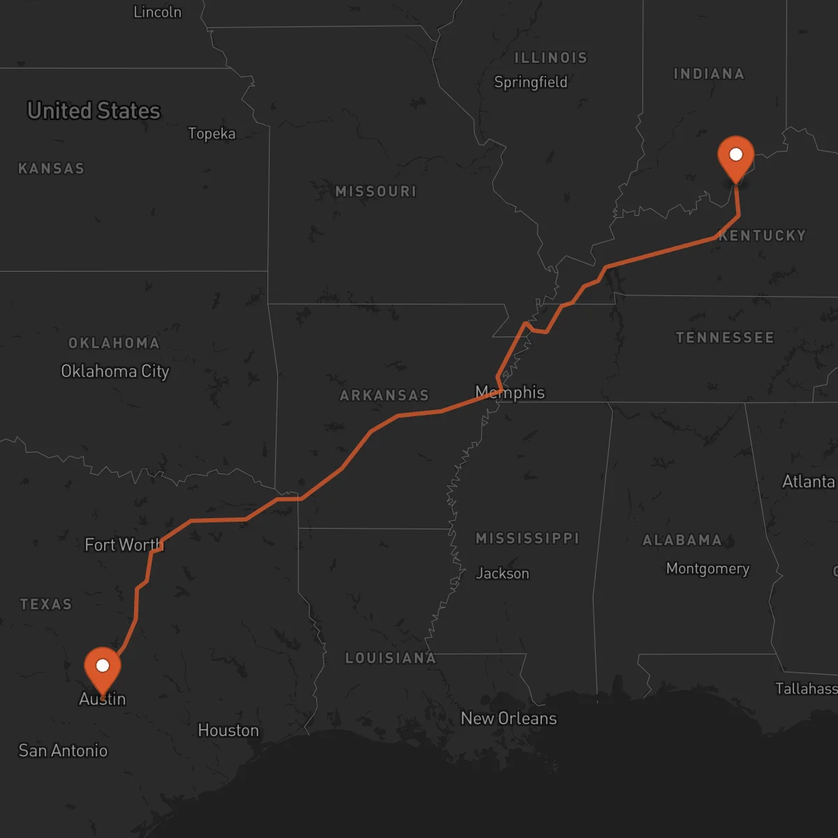Ruta Austin - Louisville