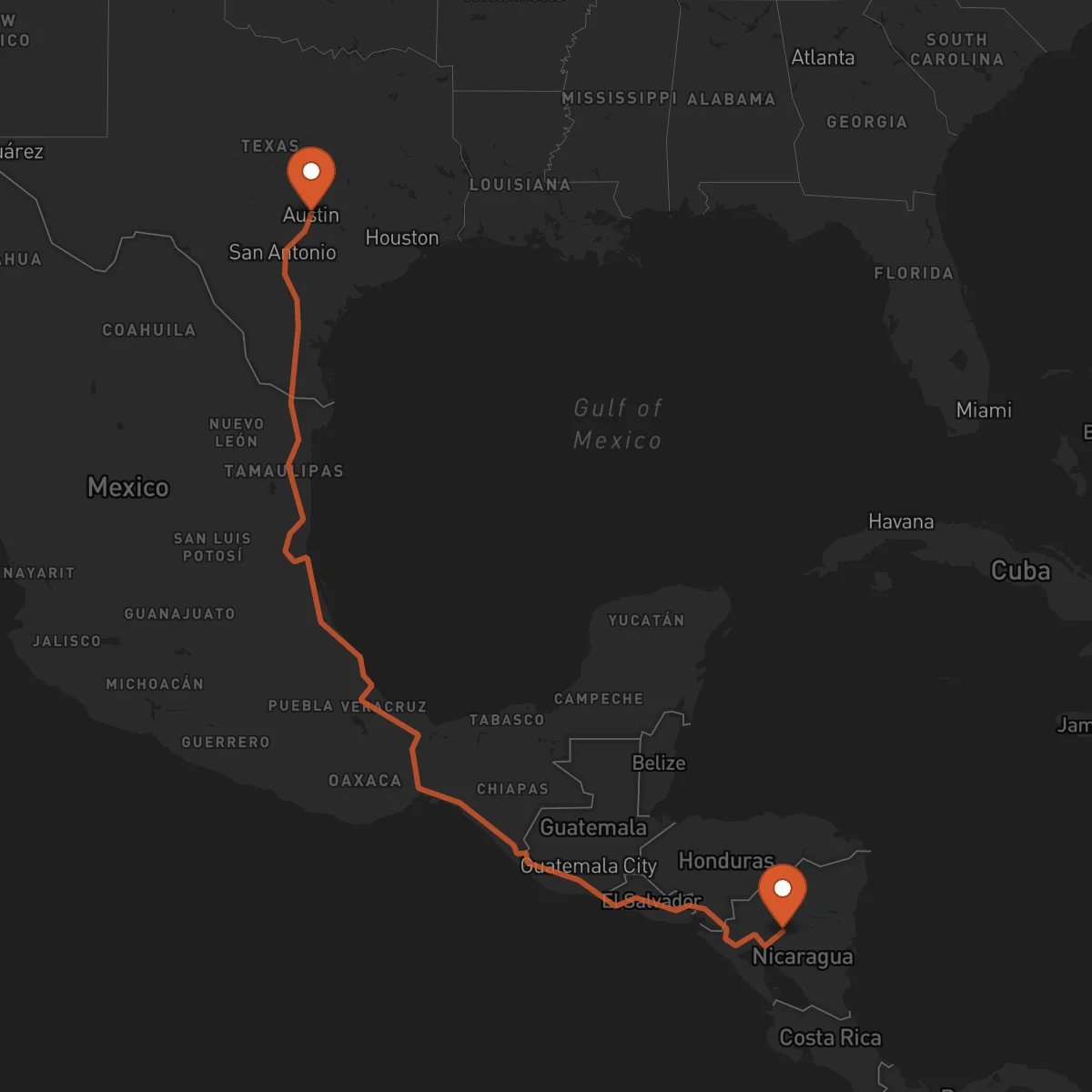Ruta Austin - Matagalpa