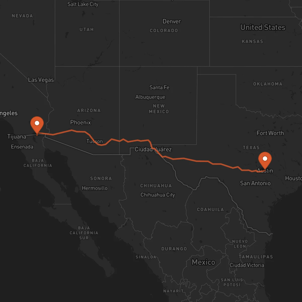 Ruta Mexicali - Austin