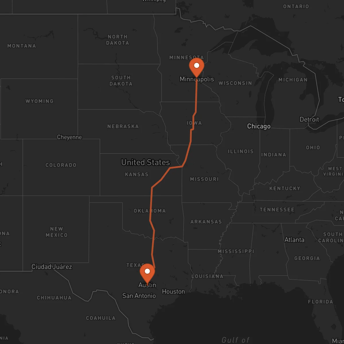 Ruta Minneapolis - Austin