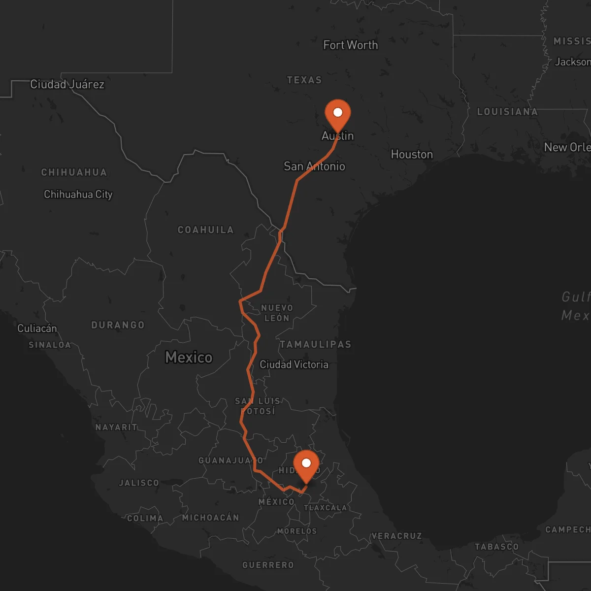 Ruta Pachuca de Soto - Austin