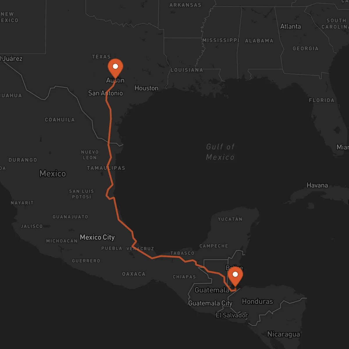 Ruta Puerto Barrios - Austin