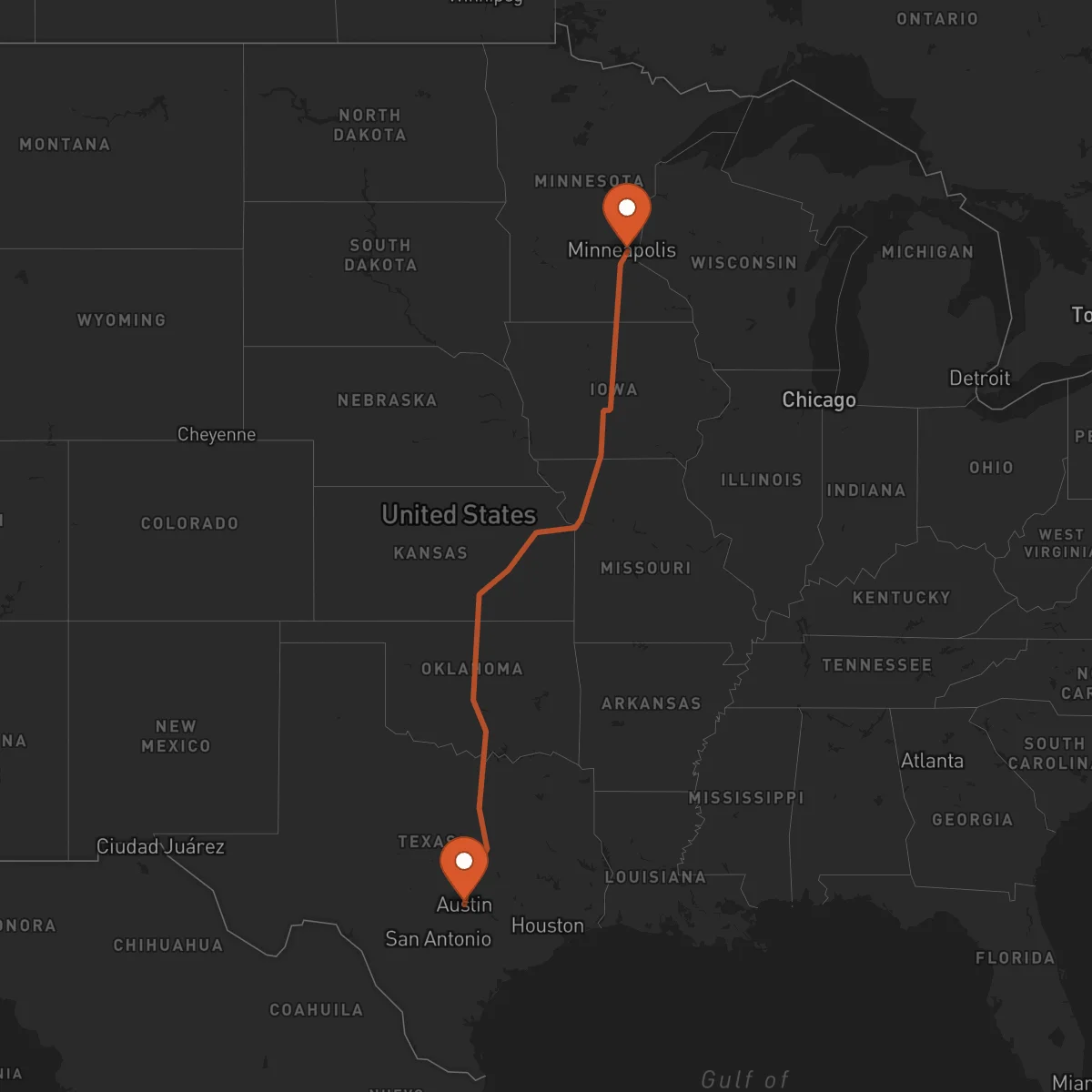 Ruta Austin - Saint Paul