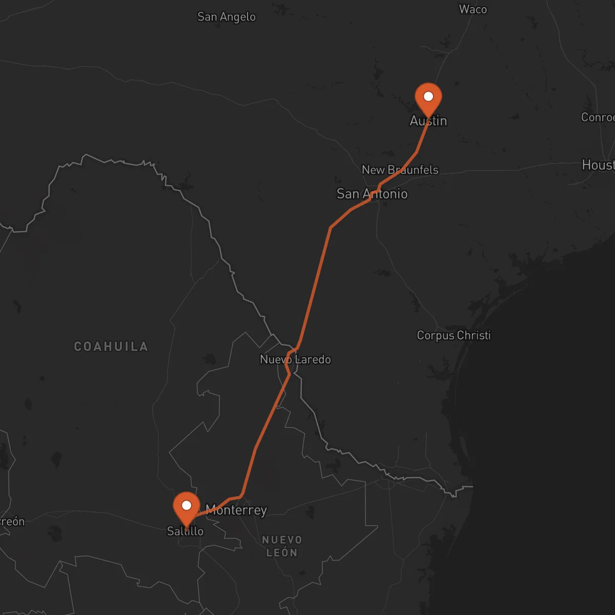 Ruta Austin - Saltillo