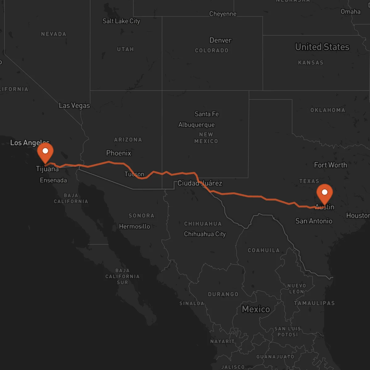 Ruta Austin - San Diego