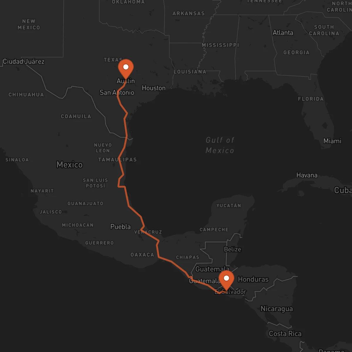 Ruta San Salvador - Austin