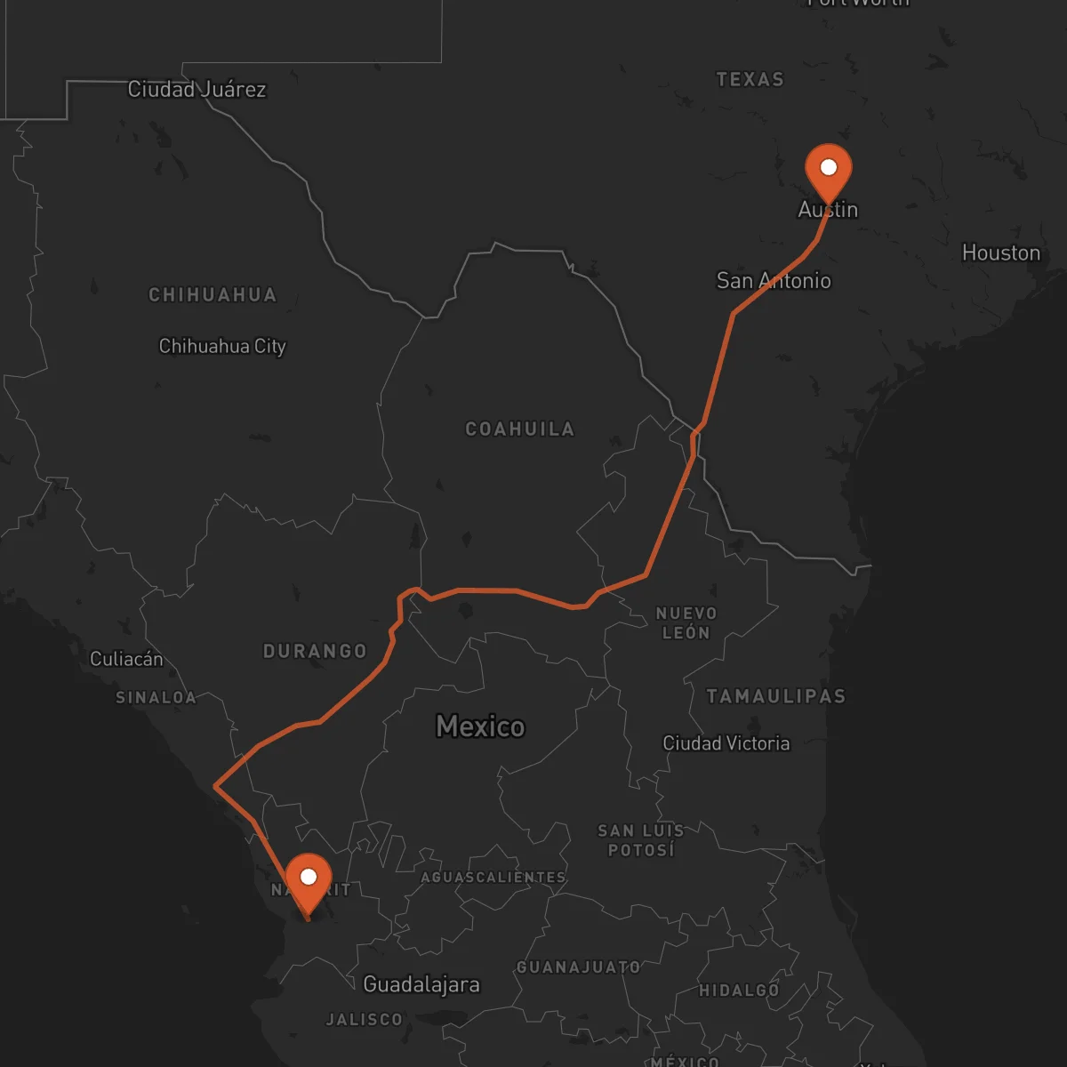 Ruta Tepic - Austin