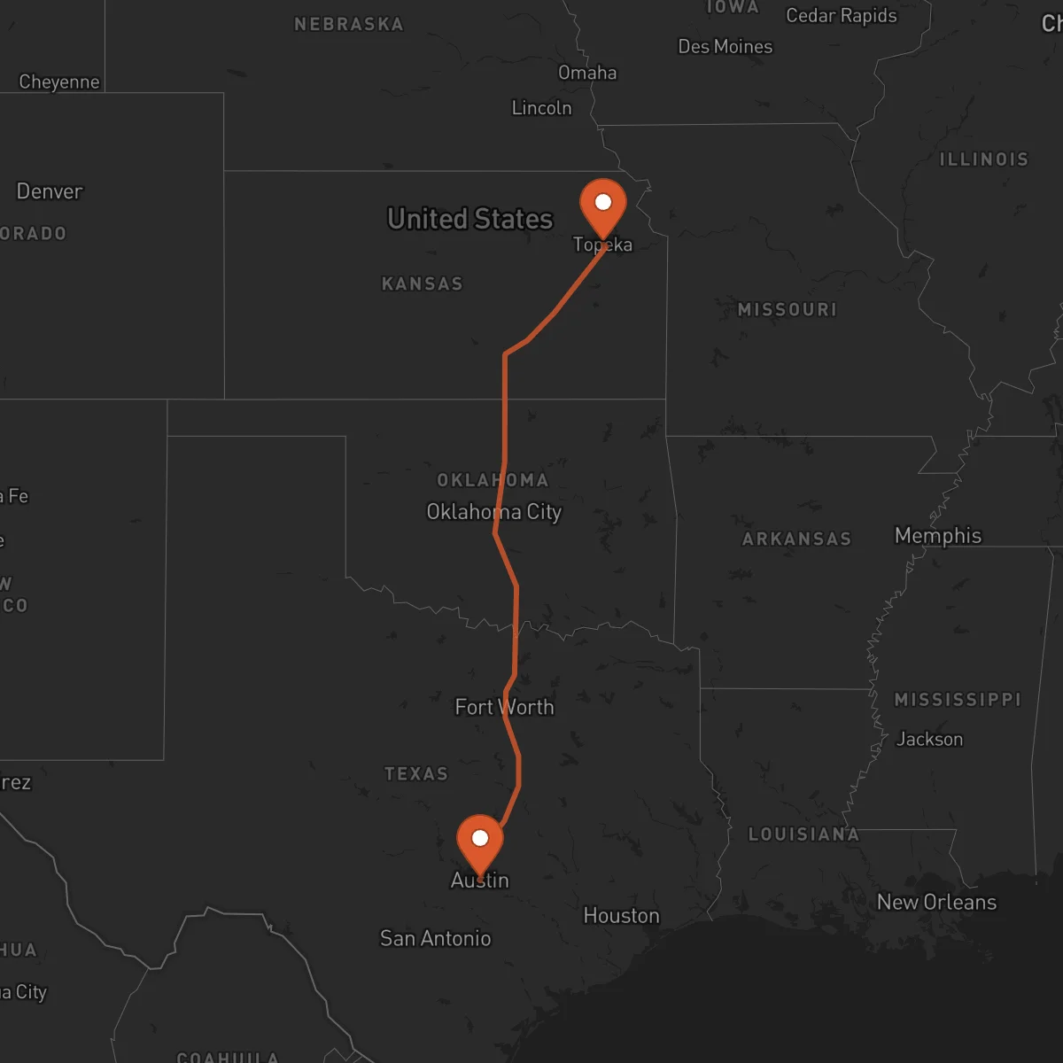 Ruta Austin - Topeka