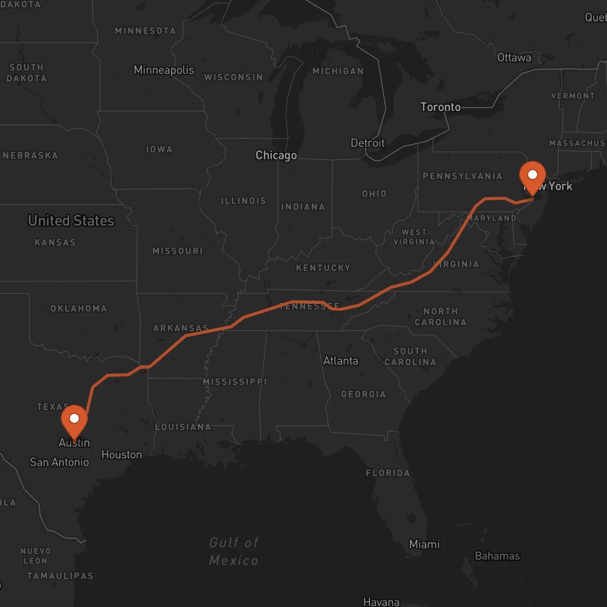 Ruta Austin - Trenton