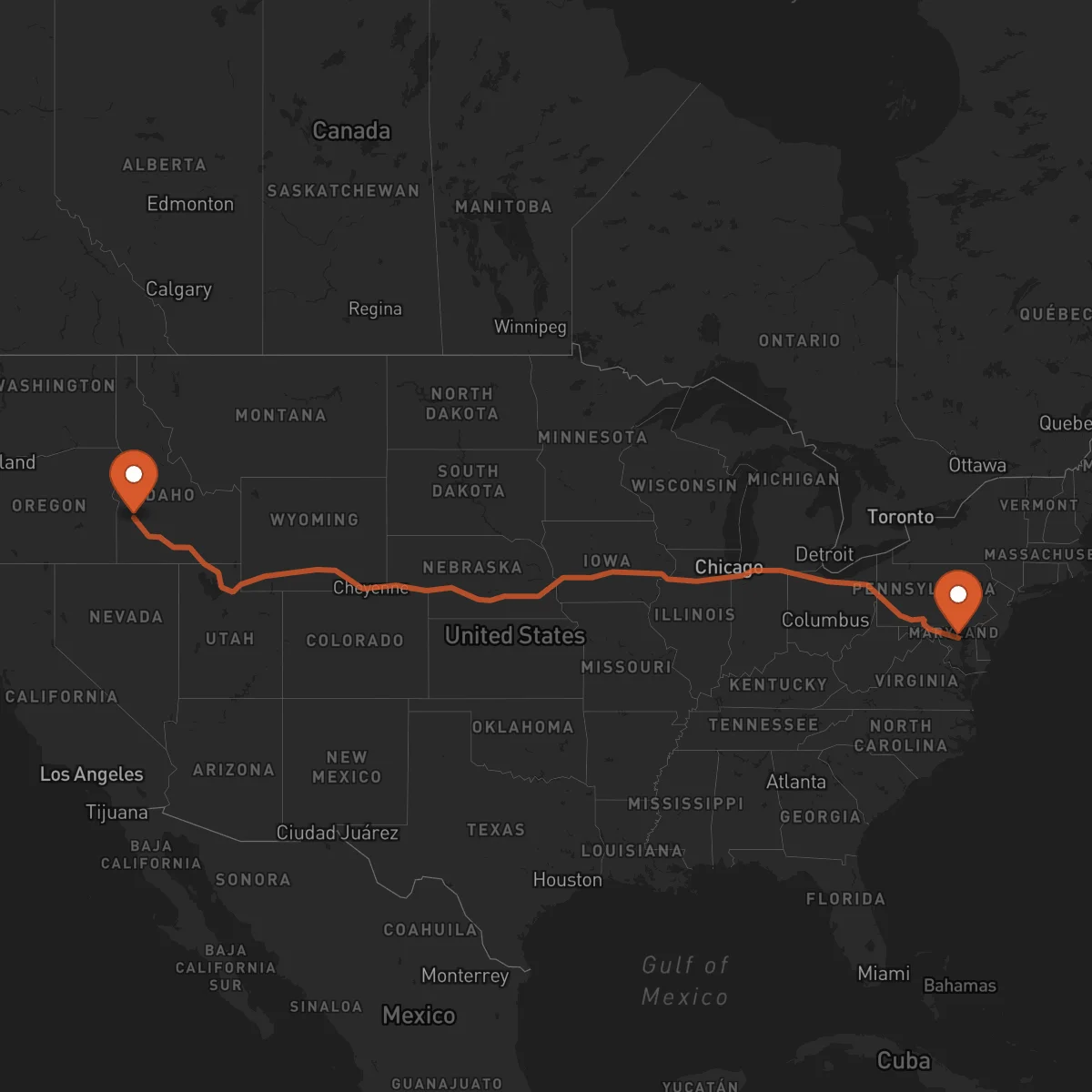 Ruta Baltimore - Boise