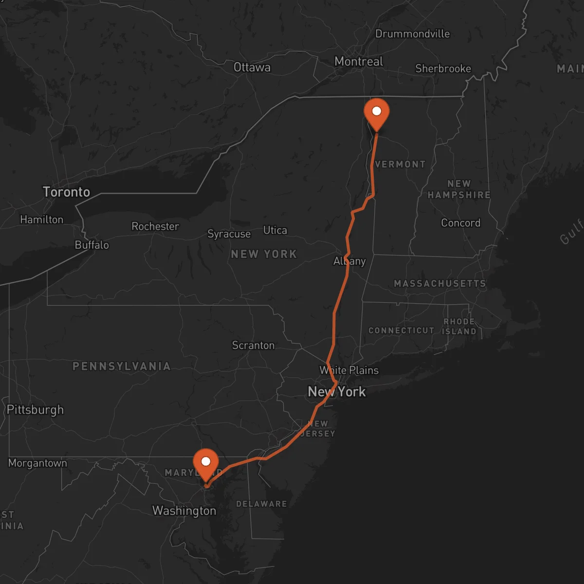 Ruta Baltimore - Burlington