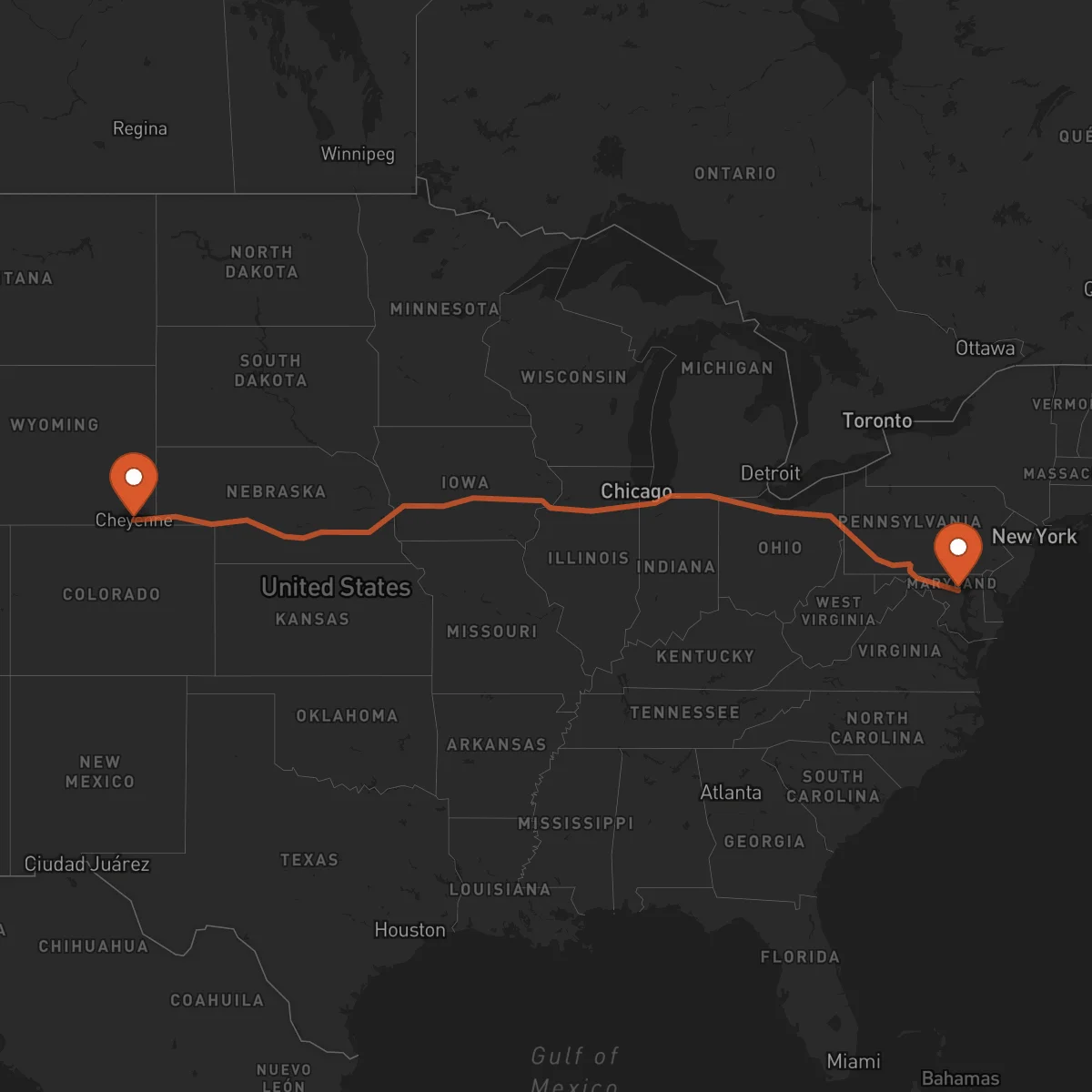 Ruta Cheyenne - Baltimore