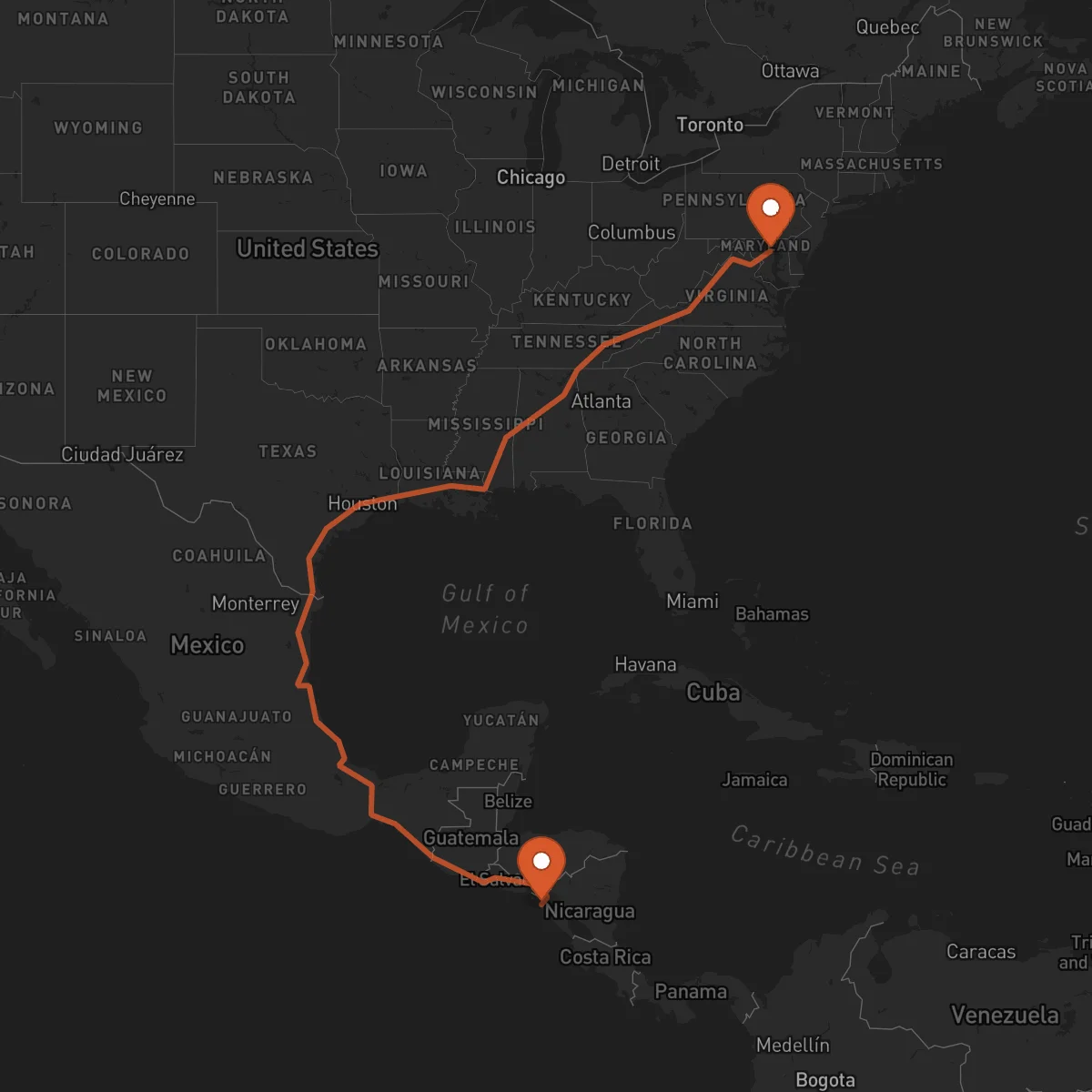 Ruta Chinandega - Baltimore