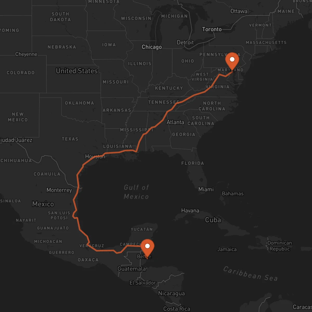 Ruta Baltimore - Dangriga