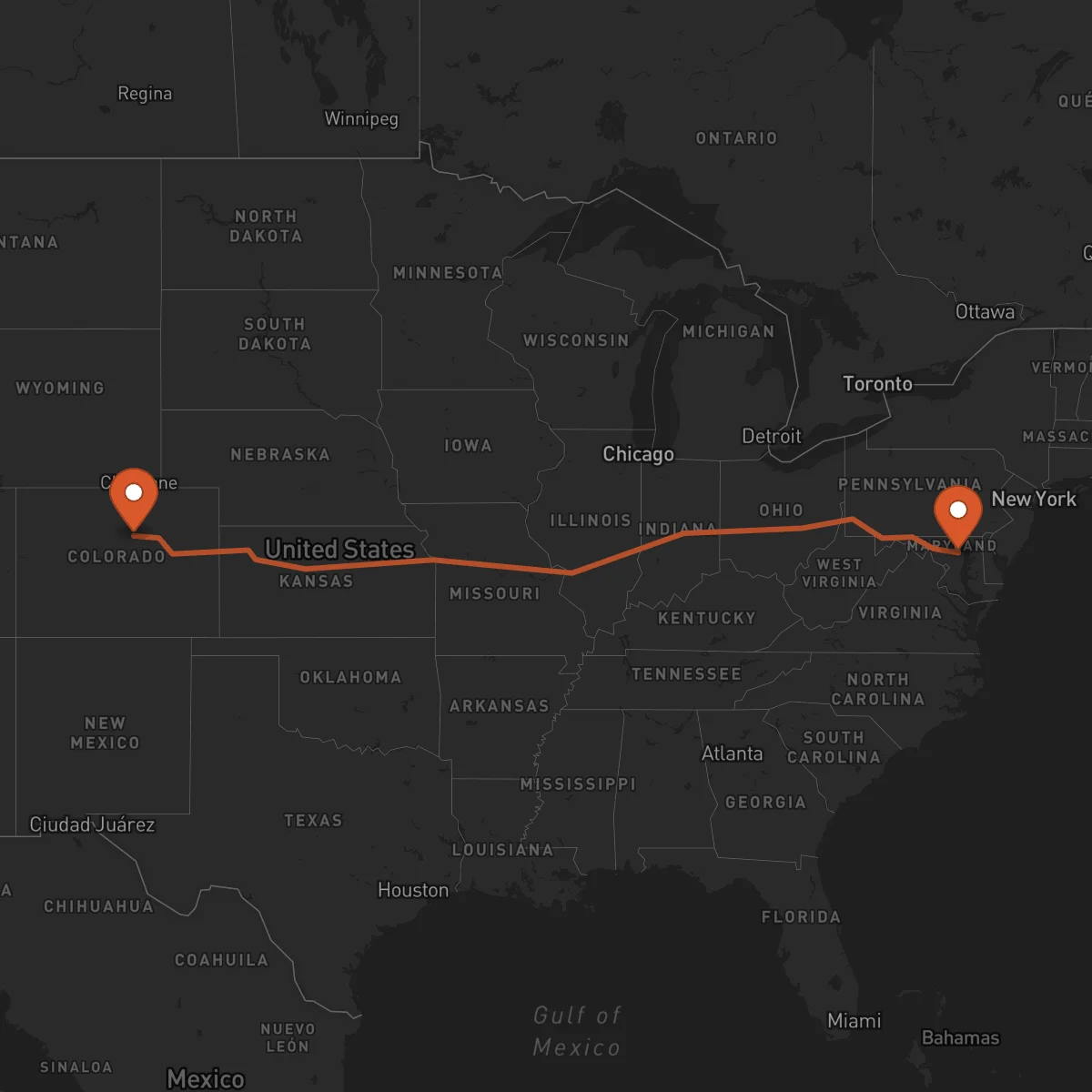 Ruta Denver - Baltimore