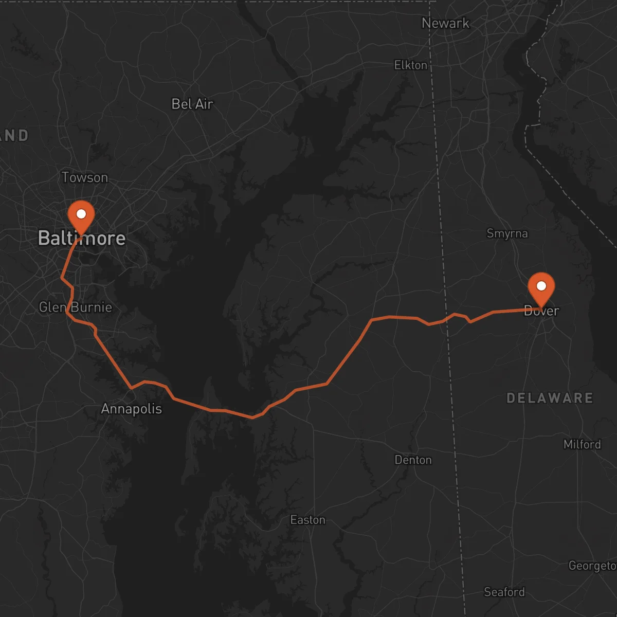 Ruta Baltimore - Dover