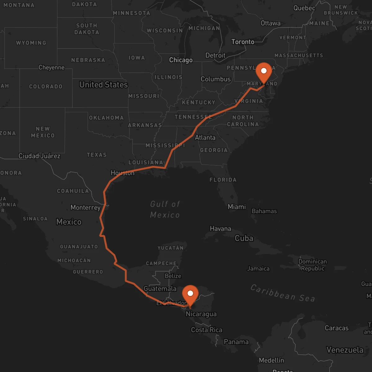 Ruta Estelí - Baltimore