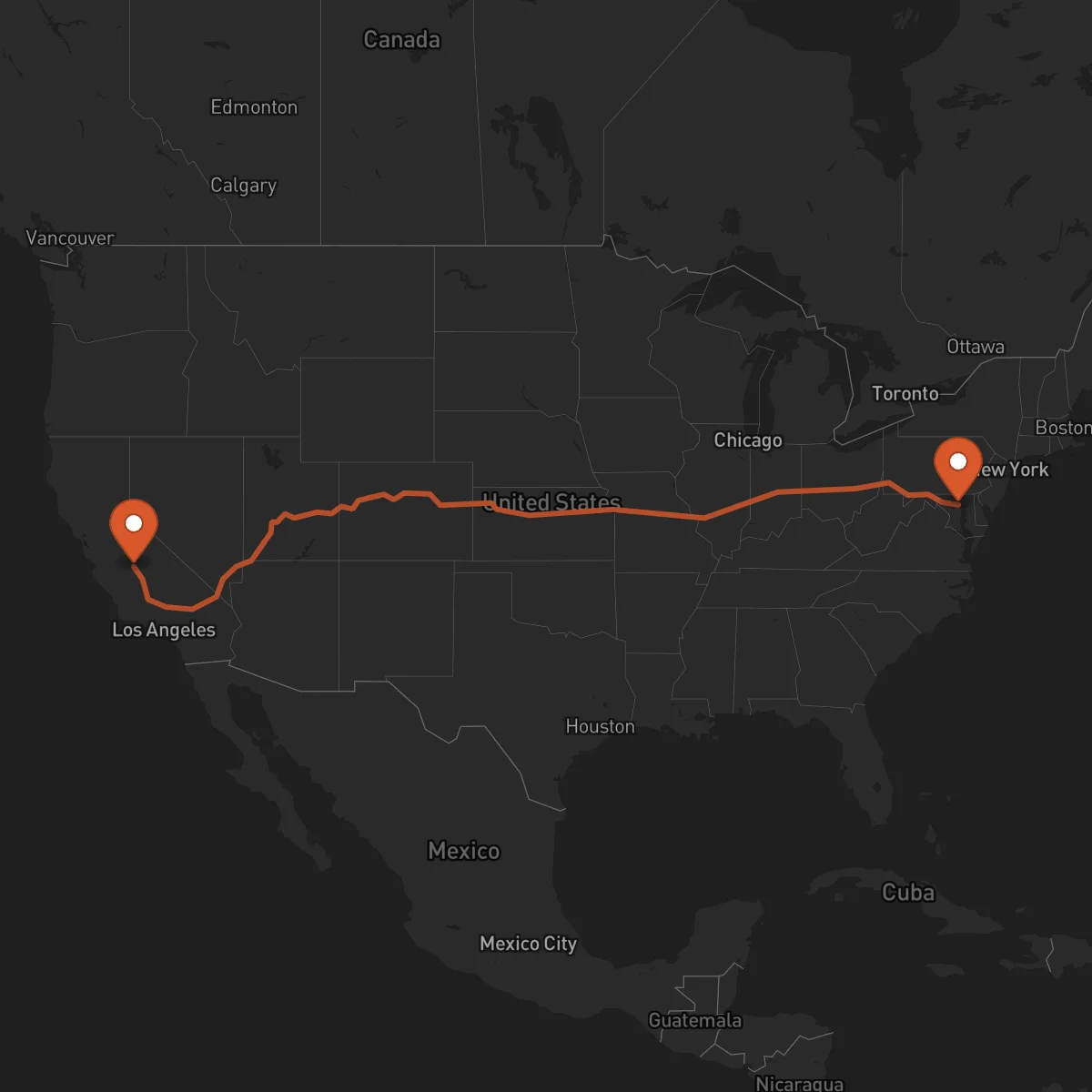 Ruta Fresno - Baltimore