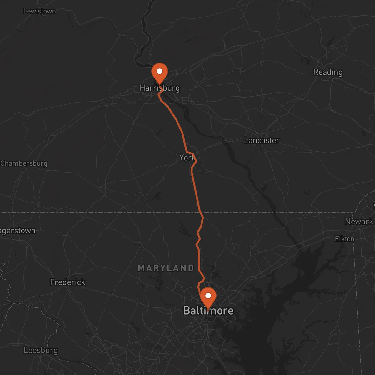 Ruta Baltimore - Harrisburg