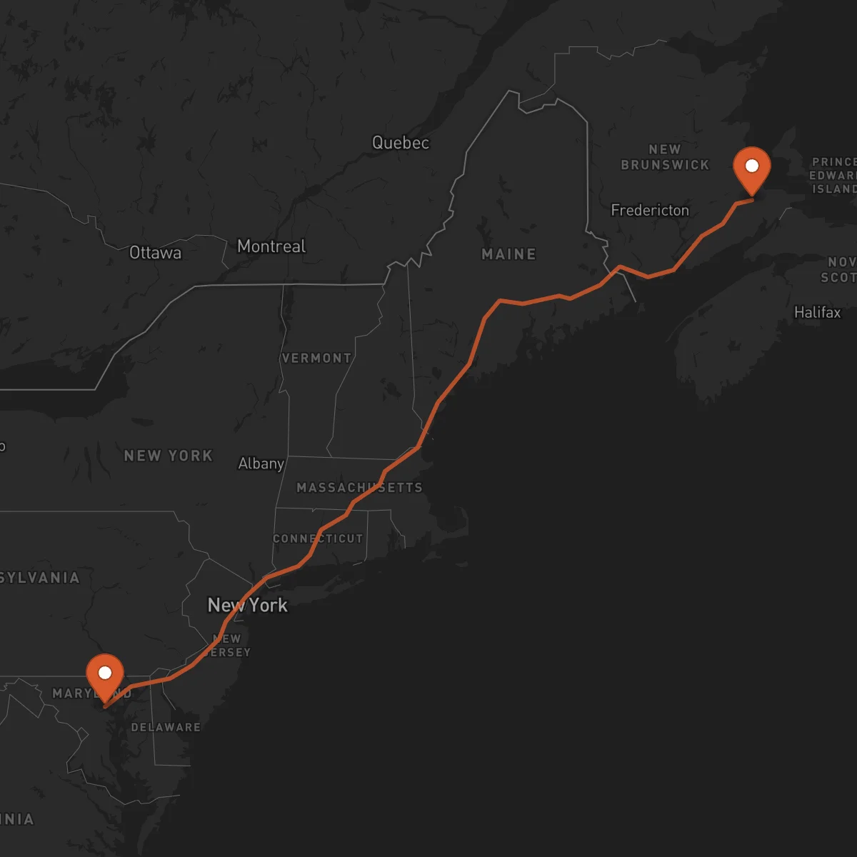 Ruta Moncton - Baltimore