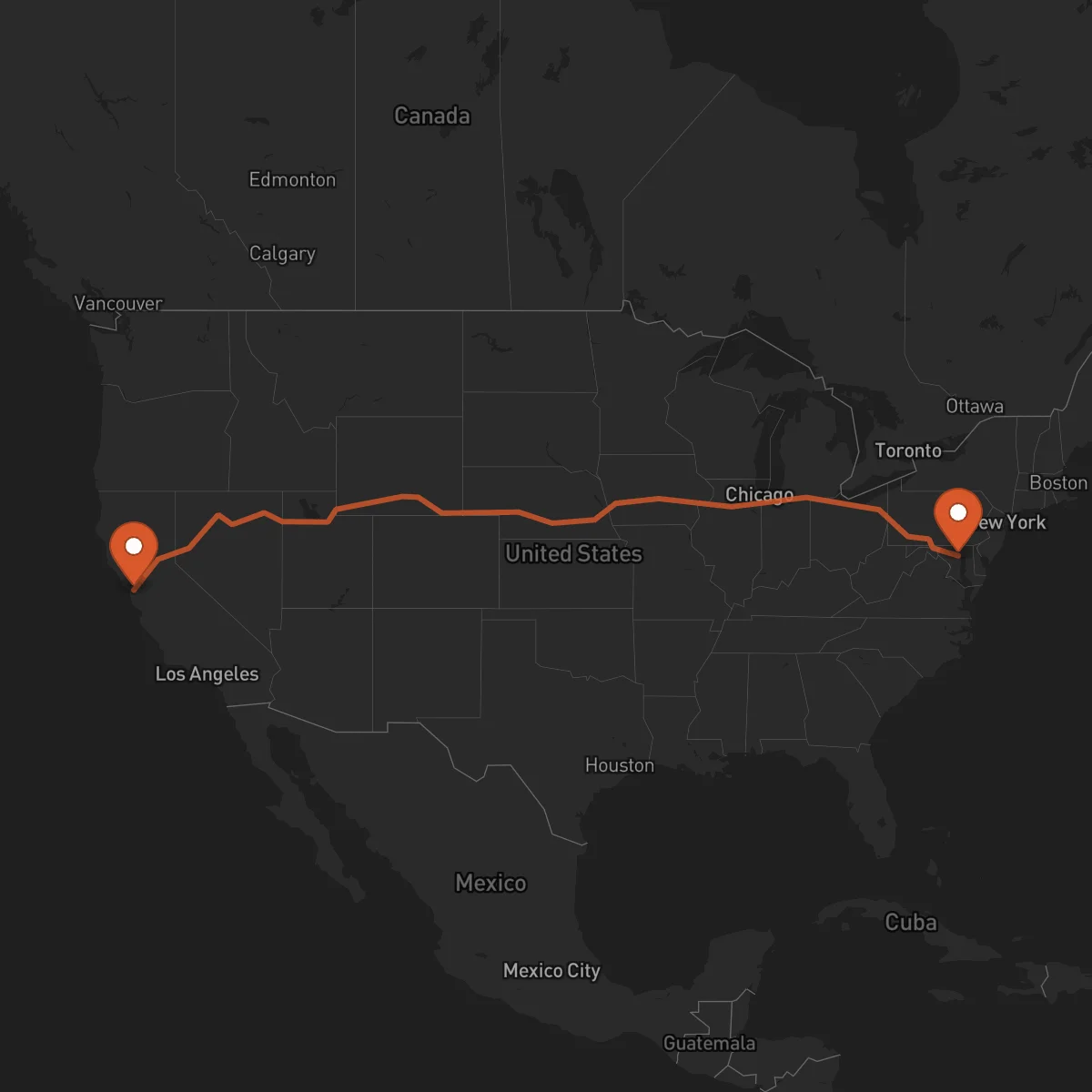 Ruta Baltimore - Oakland