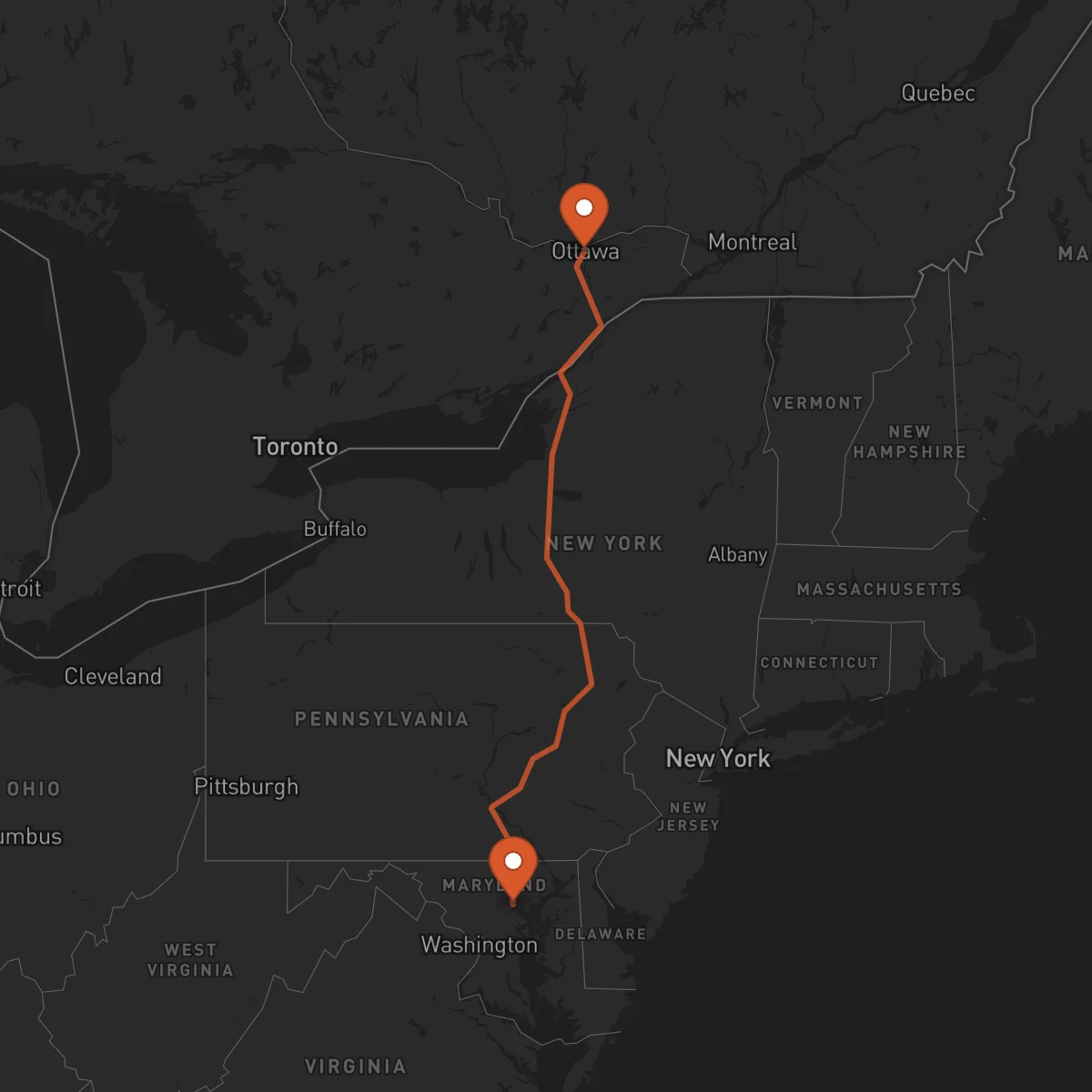 Ruta Ottawa - Baltimore