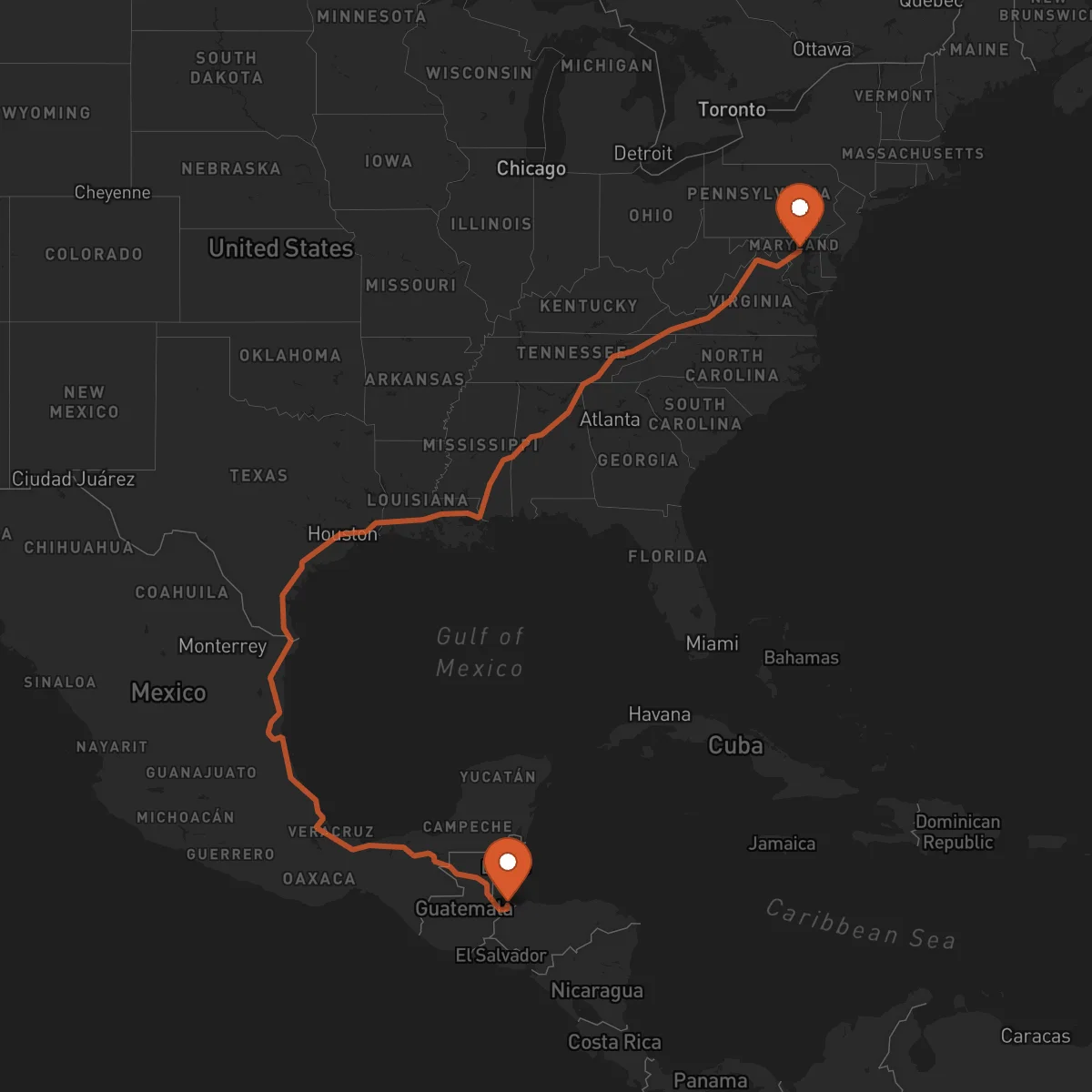 Ruta Puerto Barrios - Baltimore