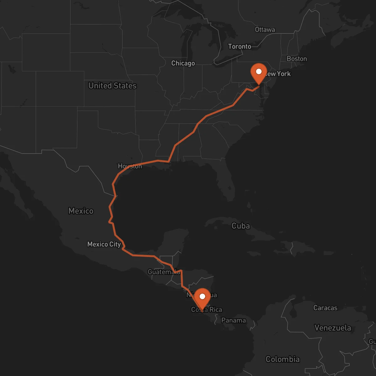 Ruta Baltimore - Puntarenas