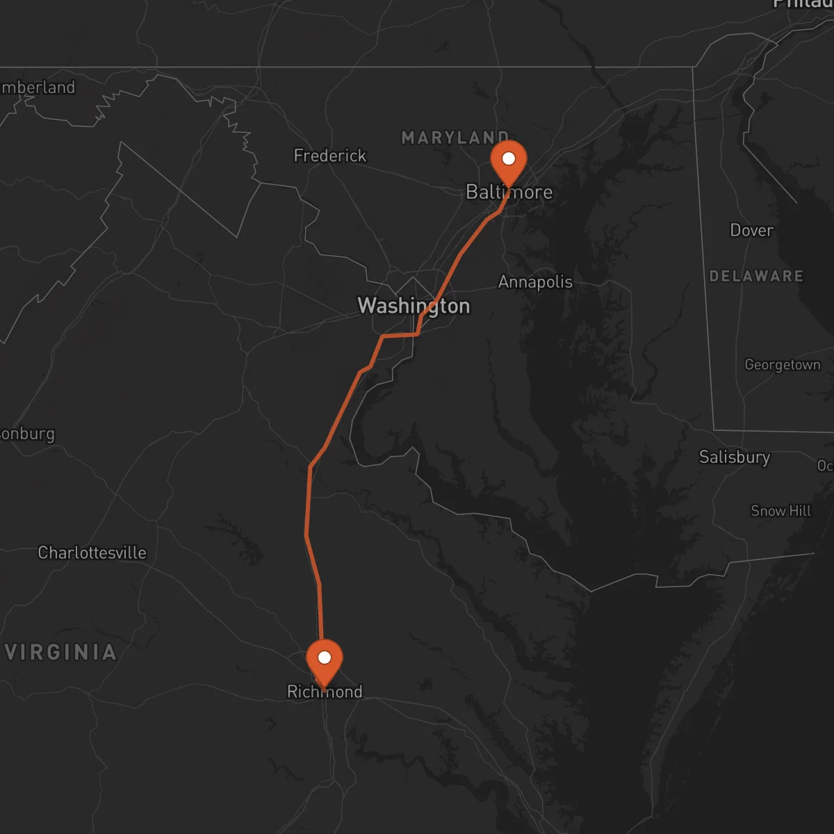 Ruta Richmond - Baltimore