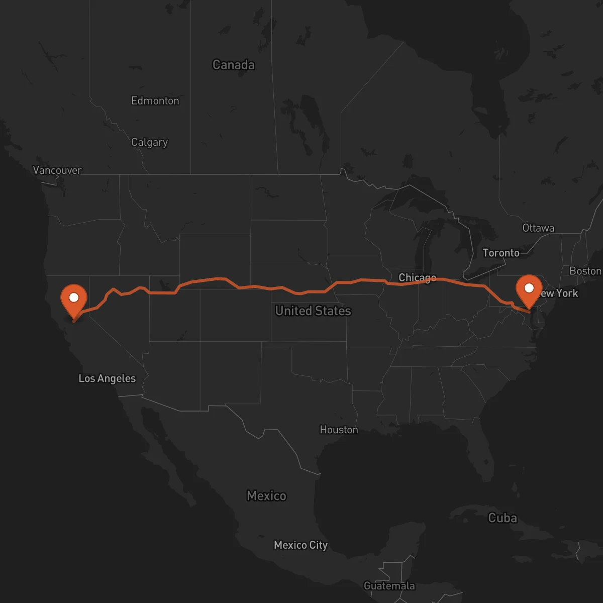 Ruta Baltimore - Sacramento