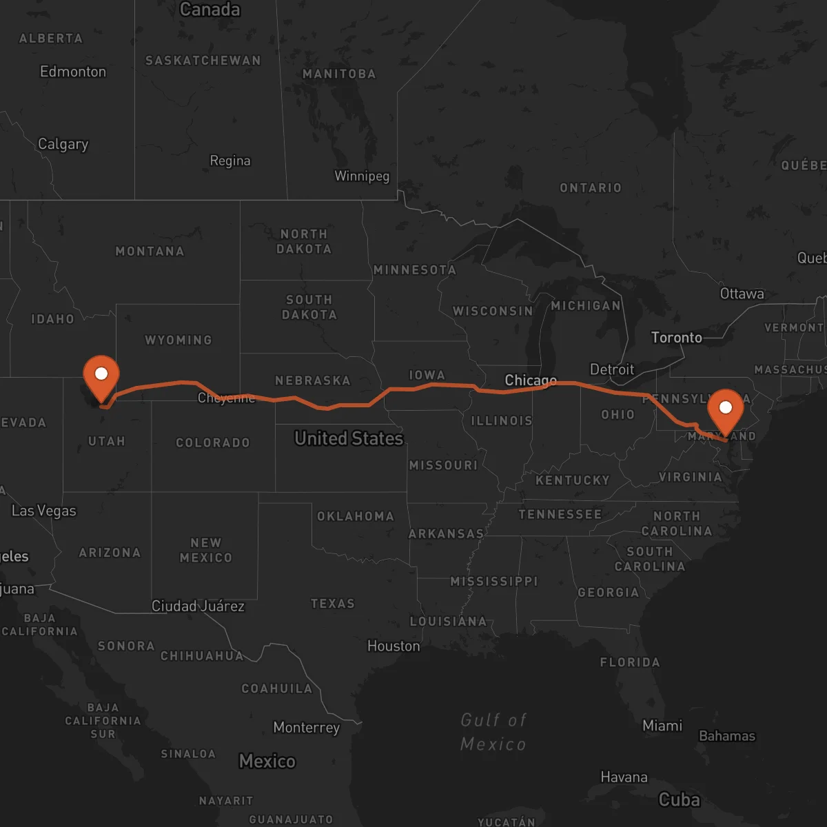 Ruta Baltimore - Salt Lake City