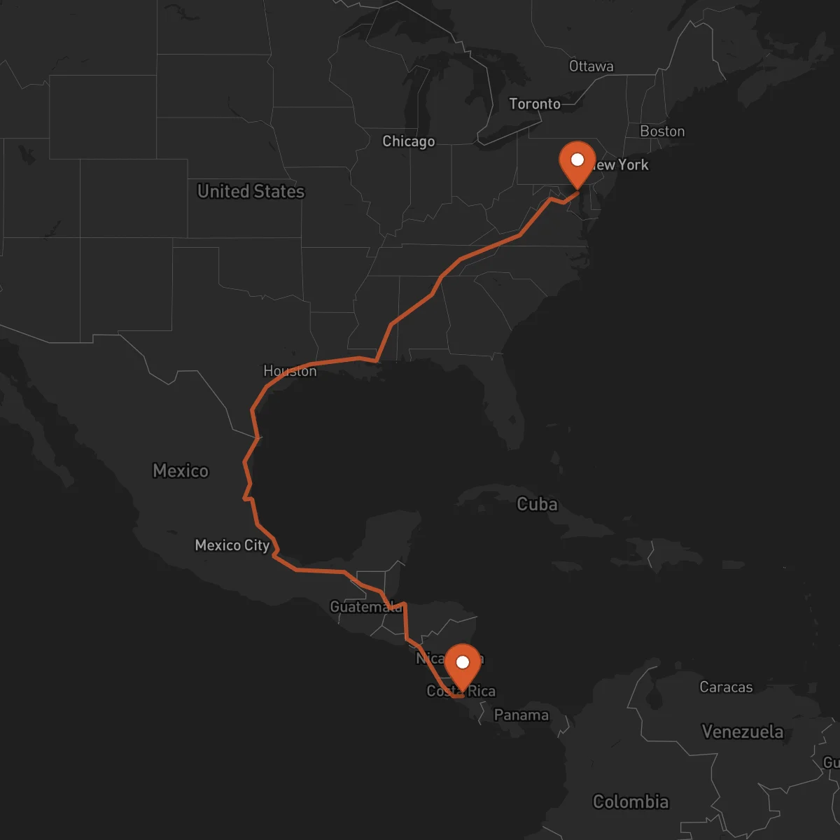 Ruta Baltimore - San José